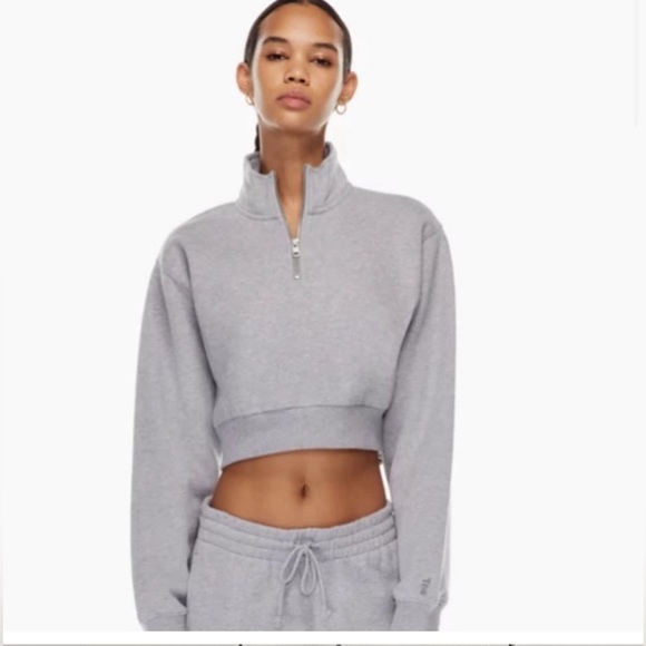 Aritzia Sweaters - TNA Beigecozy fleece perfect 1/4 zip sweater